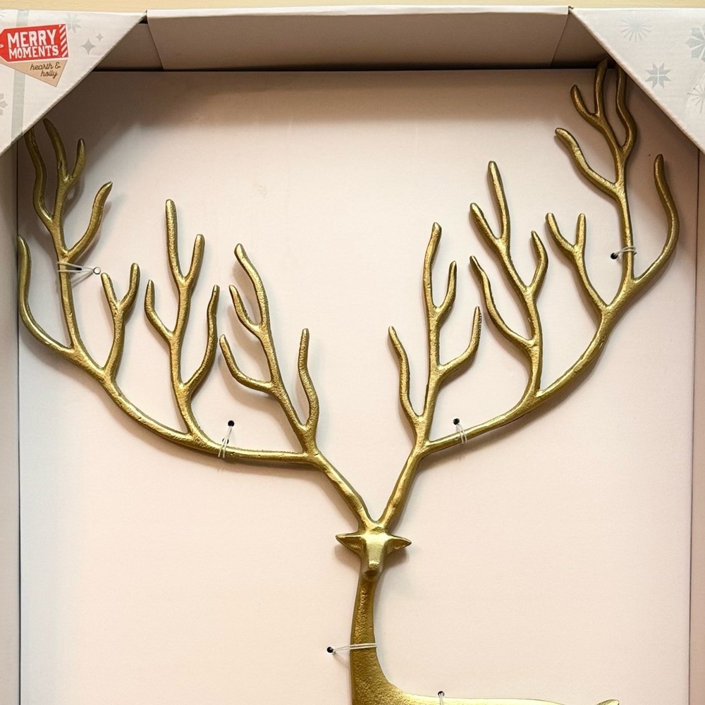 Merry Moments Brushed Gold Sculpted Reindeer, 1 Tall Reindeer - Picture 8 of 10
